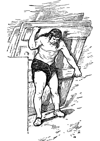 Samson Takes Away The City Gates Coloring Page